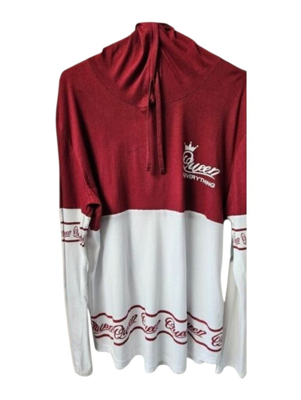 ON FIRE 3X LongSleeve Pullover "QUEEN OF EVERYTHING" Hooded Top NWT